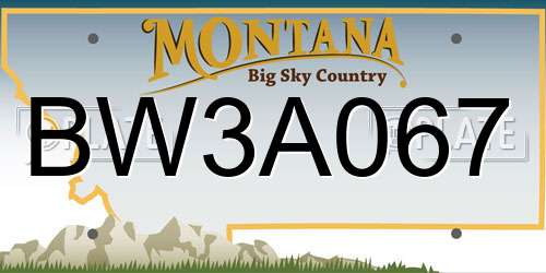 BW3A067 Montana License Plate