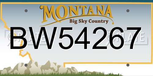 BW54267 Montana License Plate