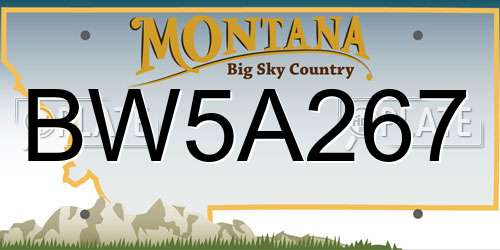 BW5A267 Montana License Plate