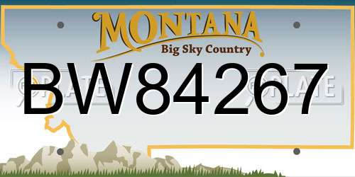 BW84267 Montana License Plate