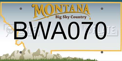 BWA070 Montana License Plate
