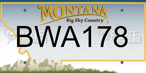 BWA178 Montana License Plate