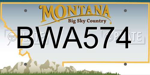 BWA574 Montana License Plate
