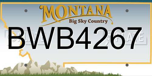 BWB4267 Montana License Plate