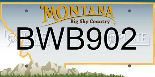 BWB902 Montana License Plate
