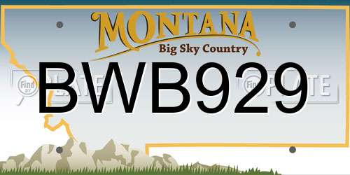 BWB929 Montana License Plate