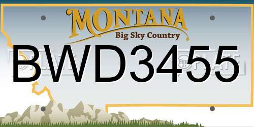 BWD3455 Montana License Plate