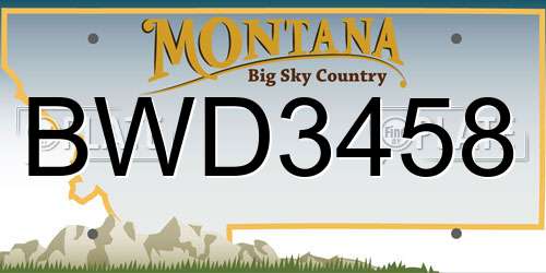 BWD3458 Montana License Plate