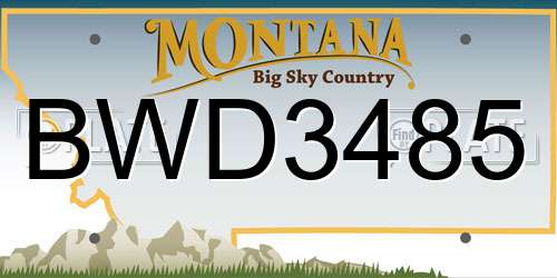 BWD3485 Montana License Plate