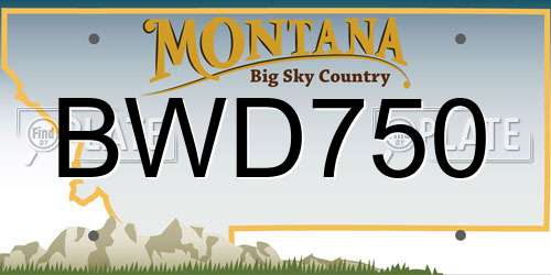 BWD750 Montana License Plate