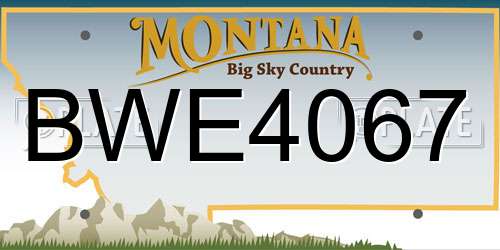 BWE4067 Montana License Plate