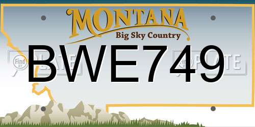 BWE749 Montana License Plate