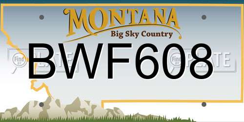 BWF608 Montana License Plate