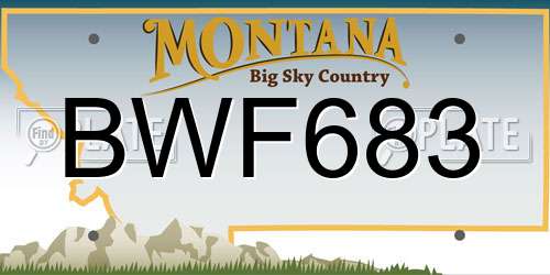 BWF683 Montana License Plate