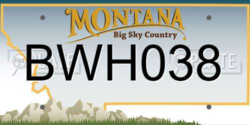 BWH038 Montana License Plate