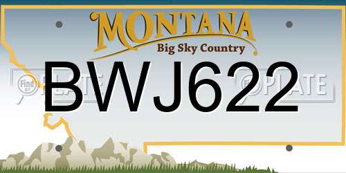 BWJ622 Montana License Plate