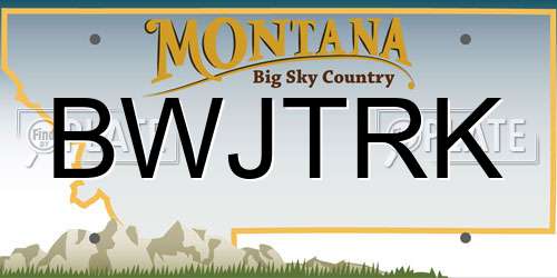 BWJTRK Montana License Plate