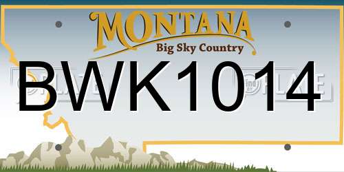 BWK1014 Montana License Plate
