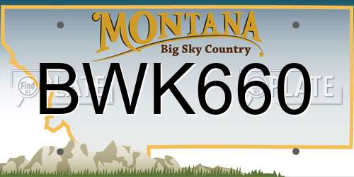 BWK660 Montana License Plate
