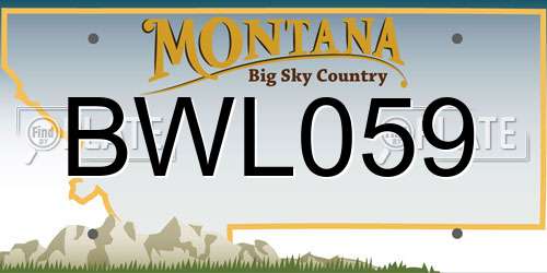 BWL059 Montana License Plate