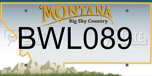 BWL089 Montana License Plate