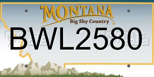BWL2580 Montana License Plate