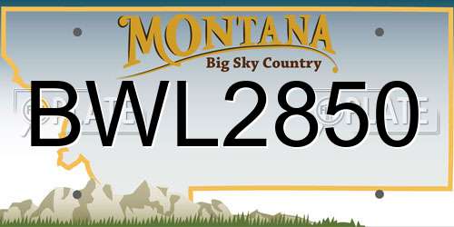 BWL2850 Montana License Plate