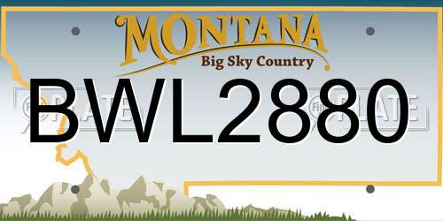 BWL2880 Montana License Plate