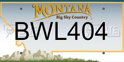 BWL404 Montana License Plate