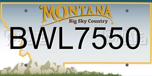 BWL7550 Montana License Plate