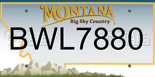 BWL7880 Montana License Plate