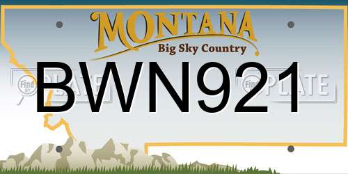 BWN921 Montana License Plate