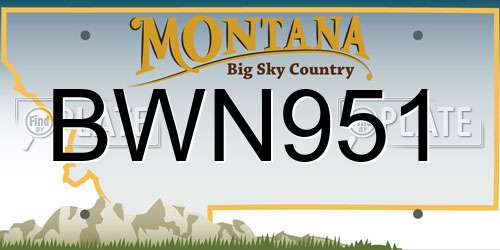 BWN951 Montana License Plate