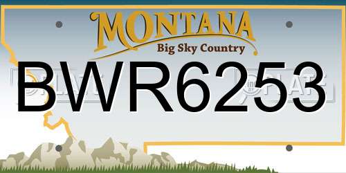 BWR6253 Montana License Plate