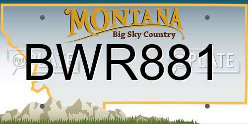BWR881 Montana License Plate