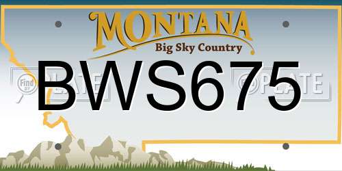 BWS675 Montana License Plate