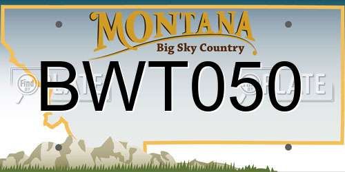 BWT050 Montana License Plate