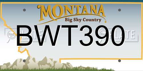 BWT390 Montana License Plate