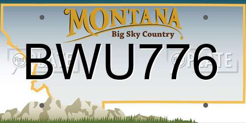 BWU776 Montana License Plate