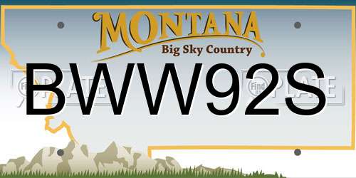 BWW92S Montana License Plate