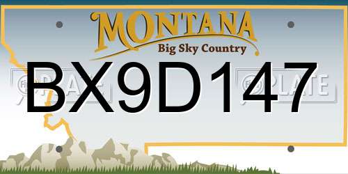 BX9D147 Montana License Plate