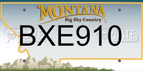 BXE910 Montana License Plate