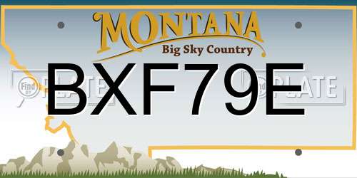 BXF79E Montana License Plate
