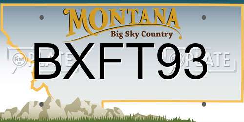 BXFT93 Montana License Plate