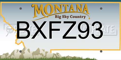 BXFZ93 Montana License Plate