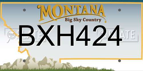 BXH424 Montana License Plate