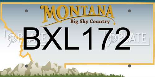 BXL172 Montana License Plate