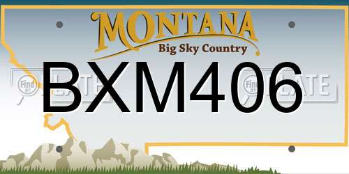 BXM406 Montana License Plate