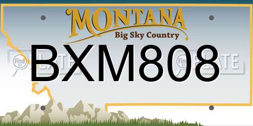 BXM808 Montana License Plate