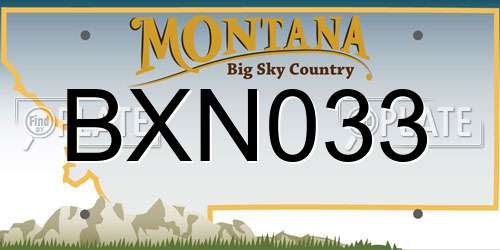 BXN033 Montana License Plate